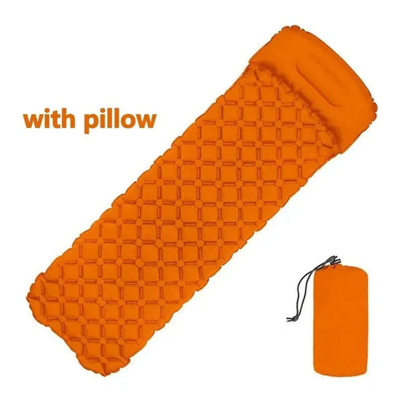 Waterproof Portable Camping Sleeping Pad - Ultralight Compact Inflating Pads, Portable Camping Mat Suit for Outdoor Hiking, Backpacking, Hammock and Travel - Air Cell Design with Folding Carry Bags Accessories,Inflatable Bag Optional(With/Without Pillow)